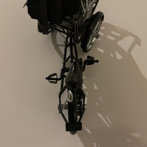 Rickshaw Pedal Taxi Cart Metal Vietnam Gold Coin Seat Cycle Canopy Becak - Picture 14 of 15